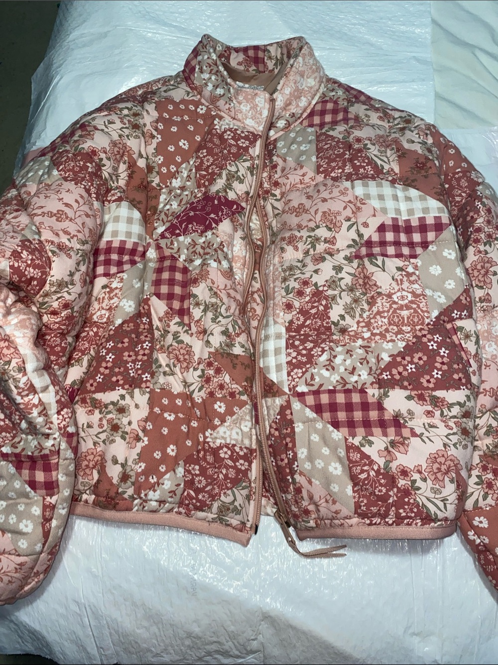 Altar'd State Pink Floral Quilted Jacket